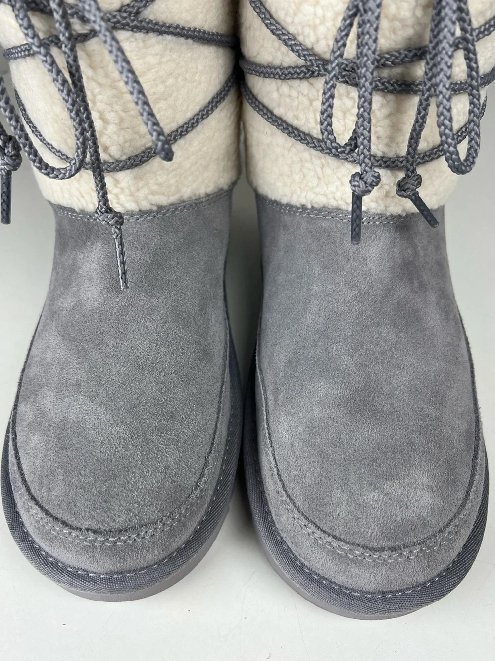 KOOLABURA By UGG Women’s Size 8 Gray Suede Michon Short Wraparound Lace Boot